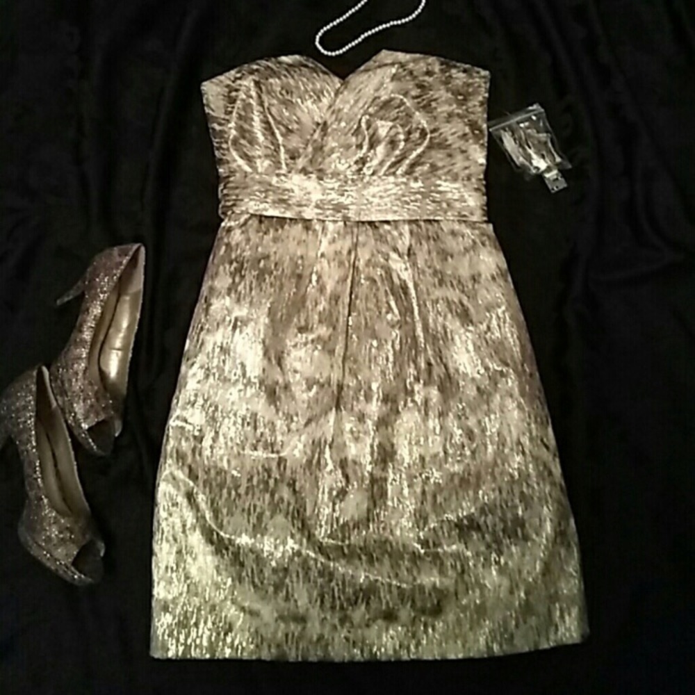 Gold party dress by Gianni bini NWT